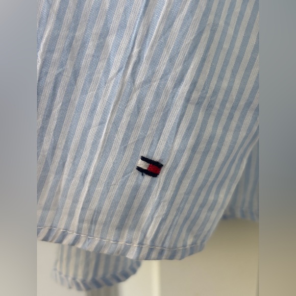 Tommy Hilfiger Women's Blue and White Striped Top Size M - Picture 2 of 7